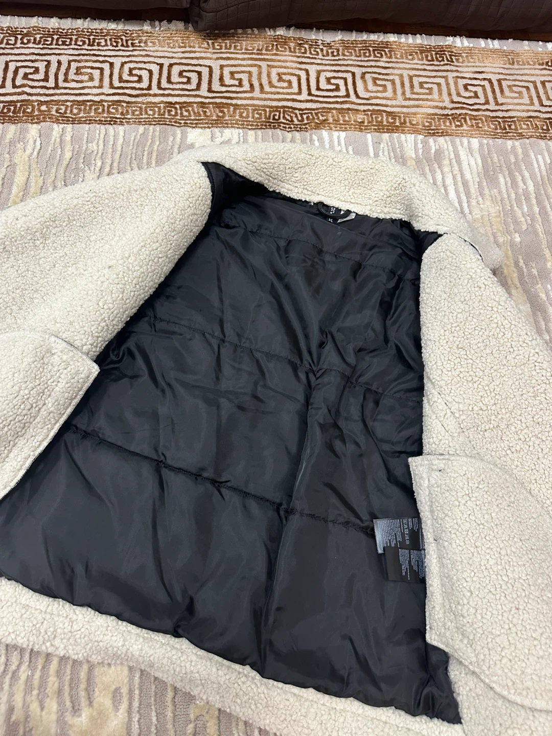 H&M Divided Black Faux Leather Aviator Jacket - photo 4