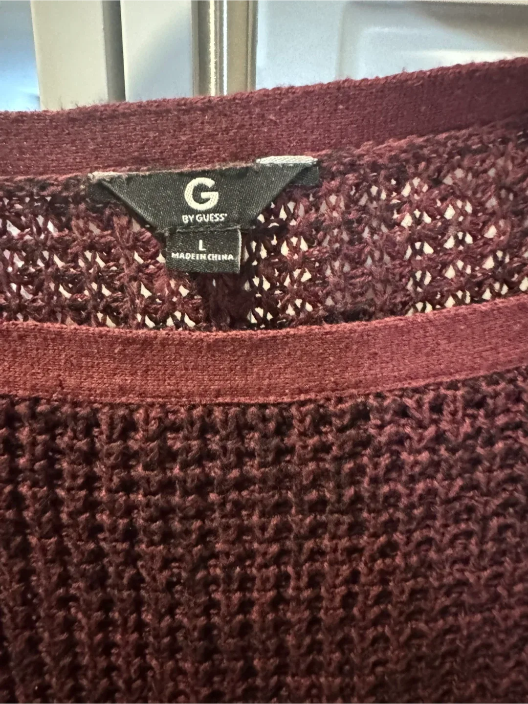 Guess Burgundy Knit Sweater - Size L image indicator(2)