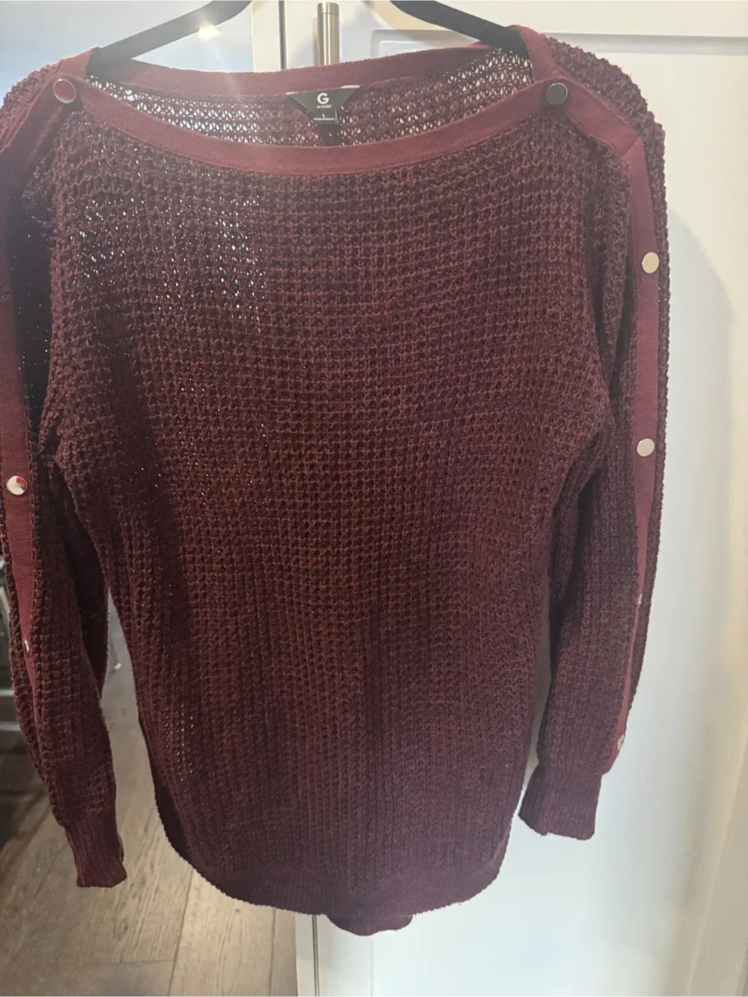 Guess Burgundy Knit Sweater - Size L