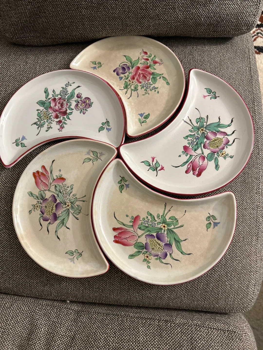 Vintage Crescent Salad Plates Set of 6