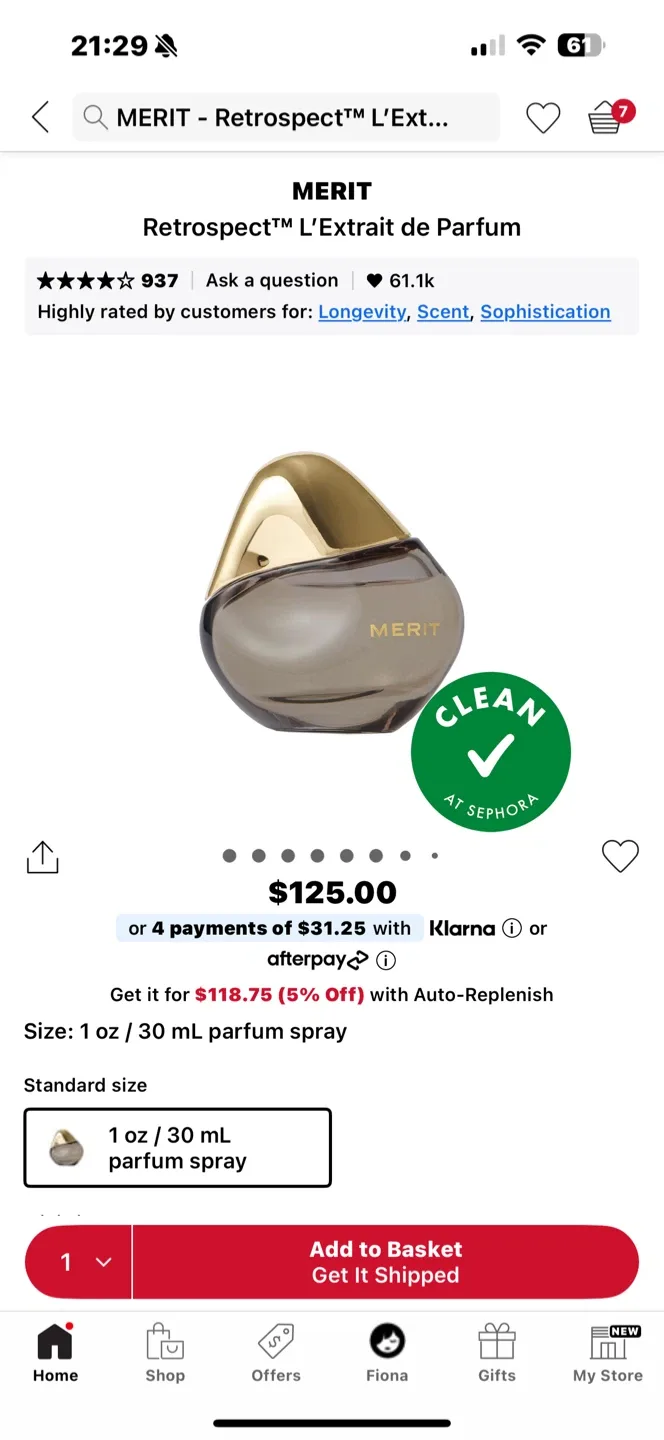 Merit Retrospect L'Extrait de Parfum 1oz/30mL