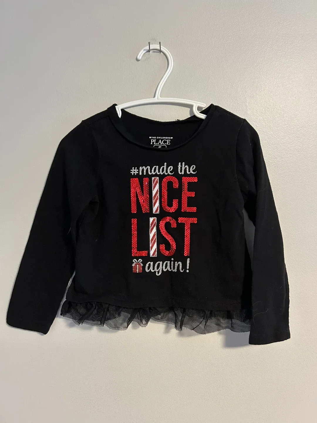 Children's Place Black Long Sleeve Top - Size 2T