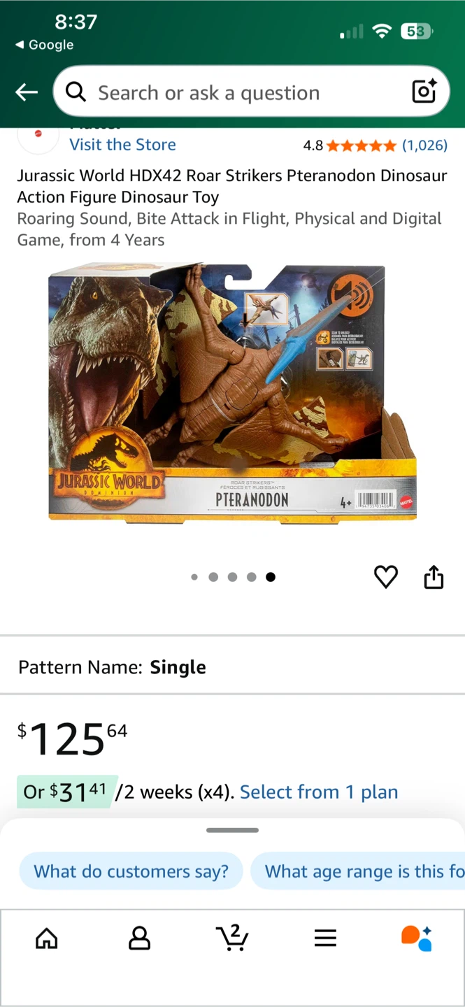 Jurassic World Pteranodon Roar Strikers Dinosaur Toy - photo 3