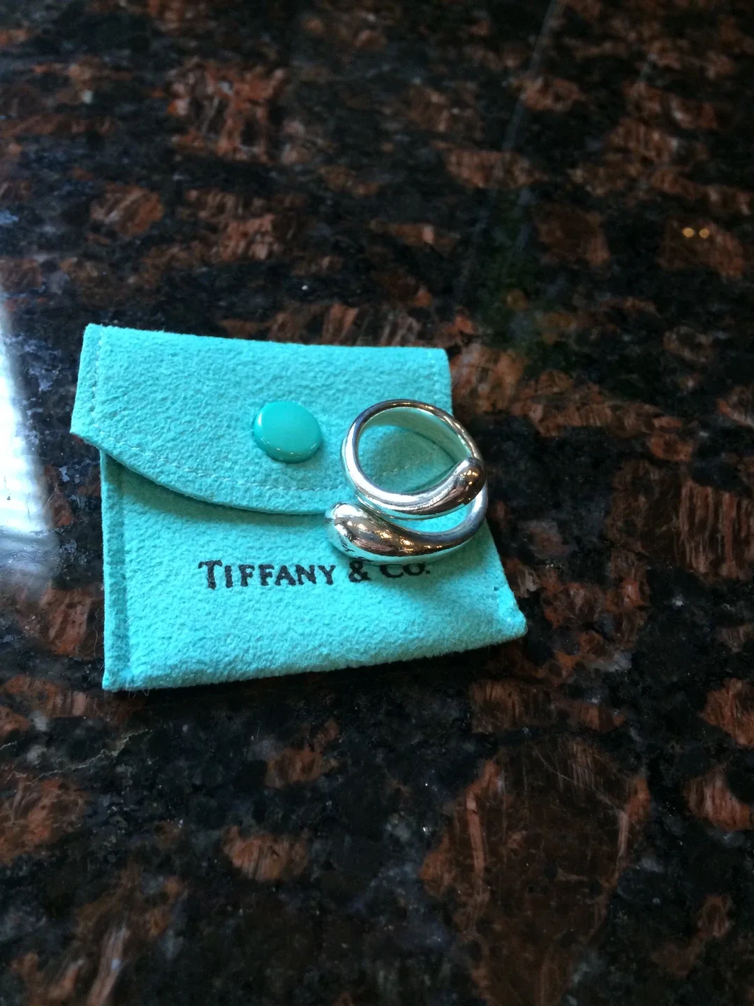 *** Tiffany&Co. Tear drops silver ring **** image indicator(2)
