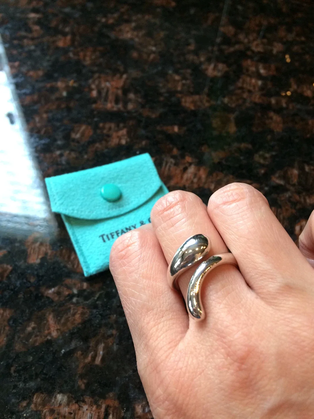 *** Tiffany&Co. Tear drops silver ring **** image indicator(5)