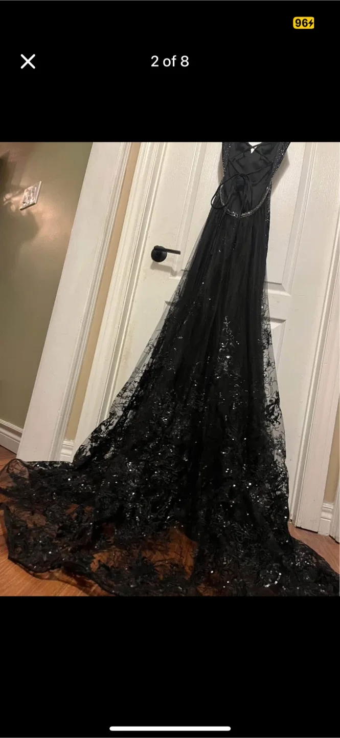 Bridal Desires Black Evening Gown image indicator(2)