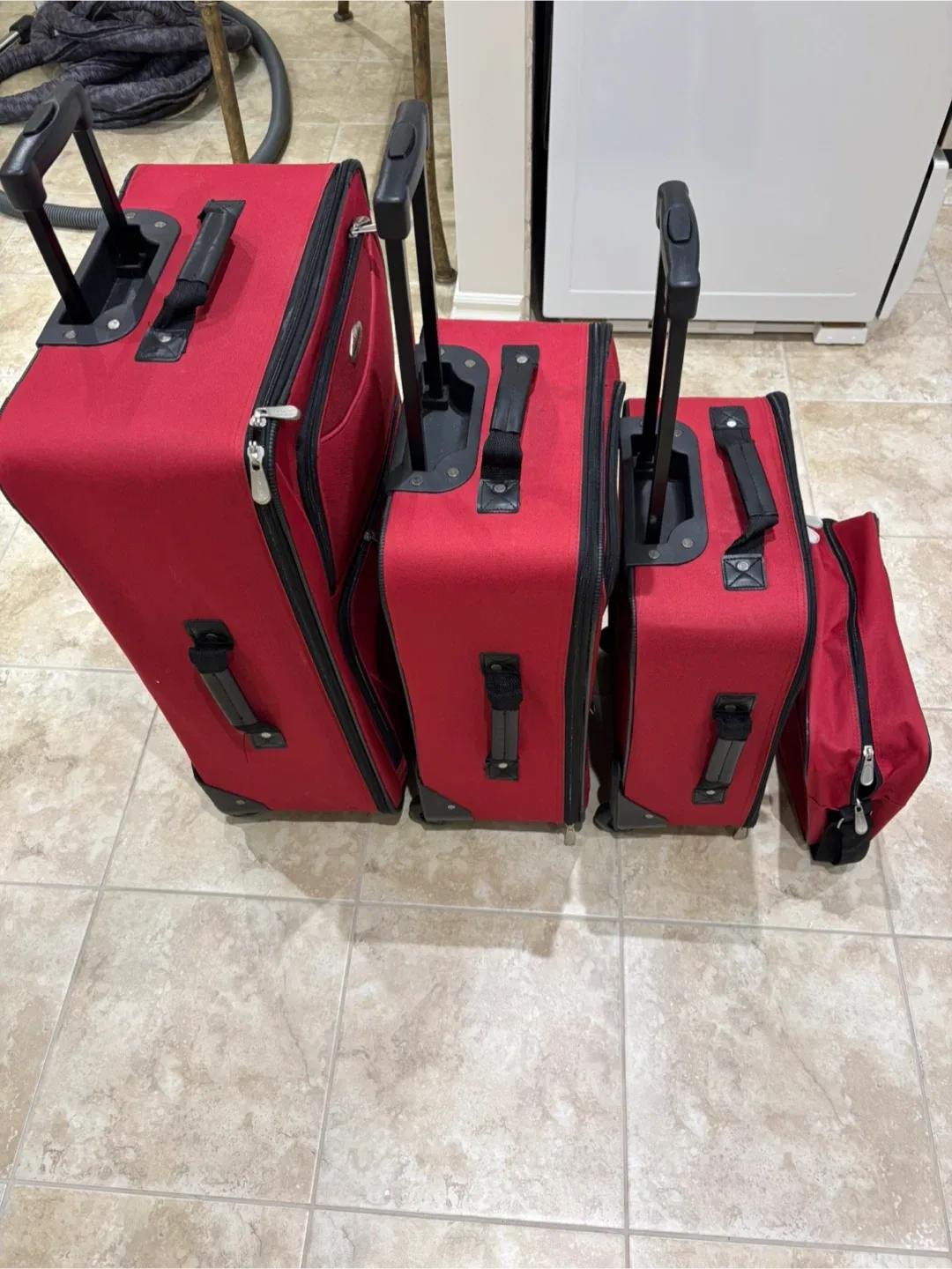 4 piece Red luggage set