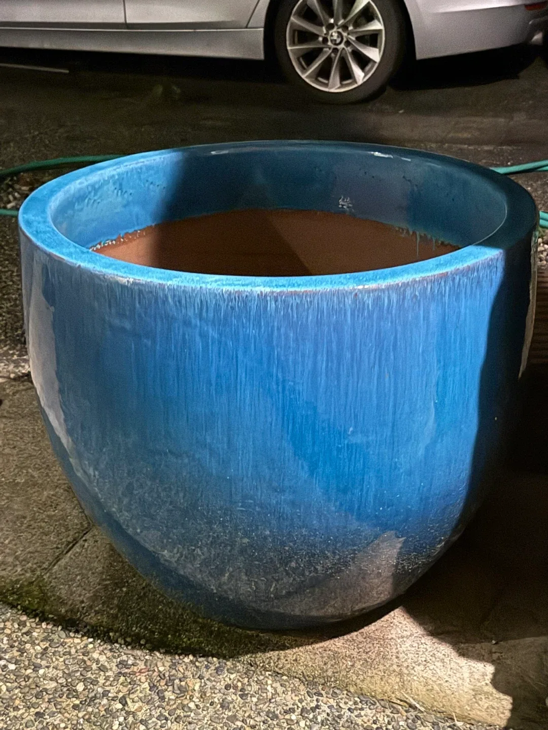 Large Blue Ceramic Planter