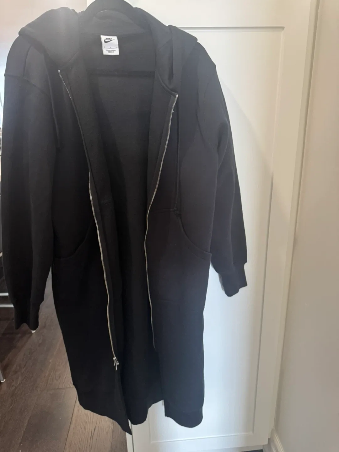 Nike Black Full Zip long Hoodie - Size Small