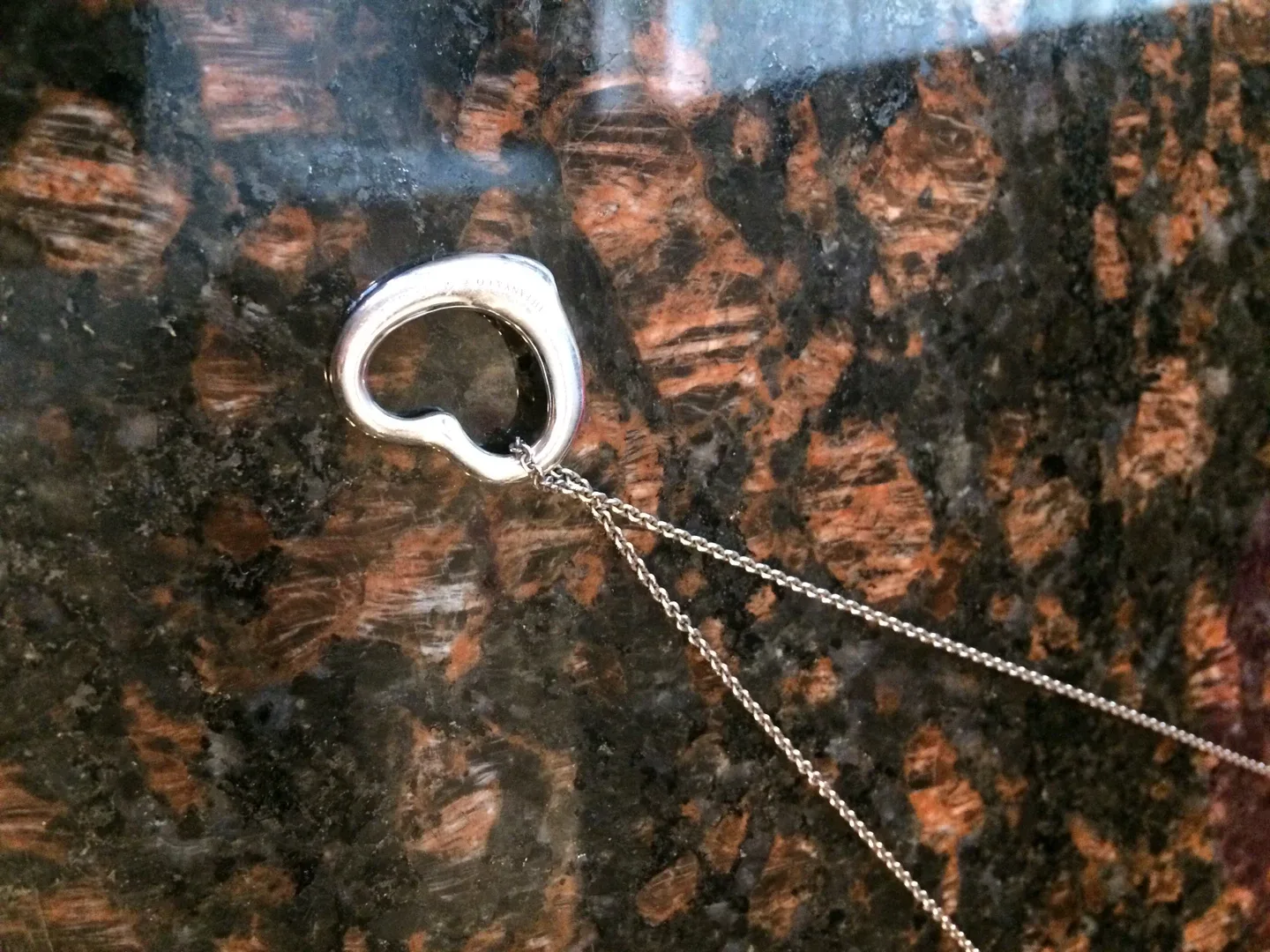 *** Tiffany&Co. Open Heart necklace with 2 pendant top **** image indicator(4)