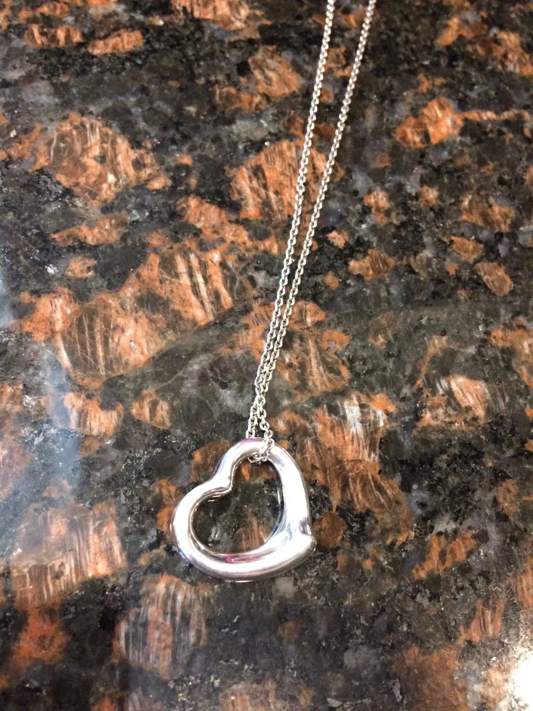 *** Tiffany&Co. Open Heart necklace with 2 pendant top **** image indicator(5)