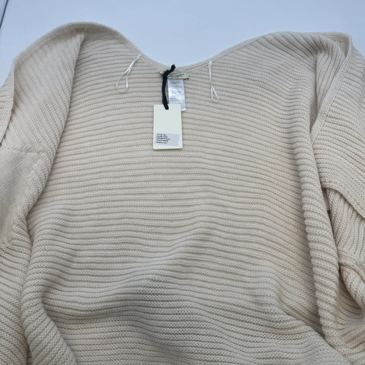 Cocogió Made in Italy Ivory Knit – One Size New With Tags - photo 4