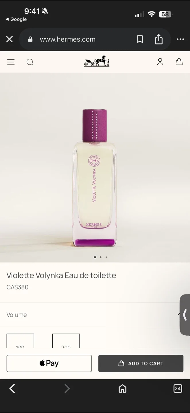 Hermes Violette Volynka Eau de Toilette perfume