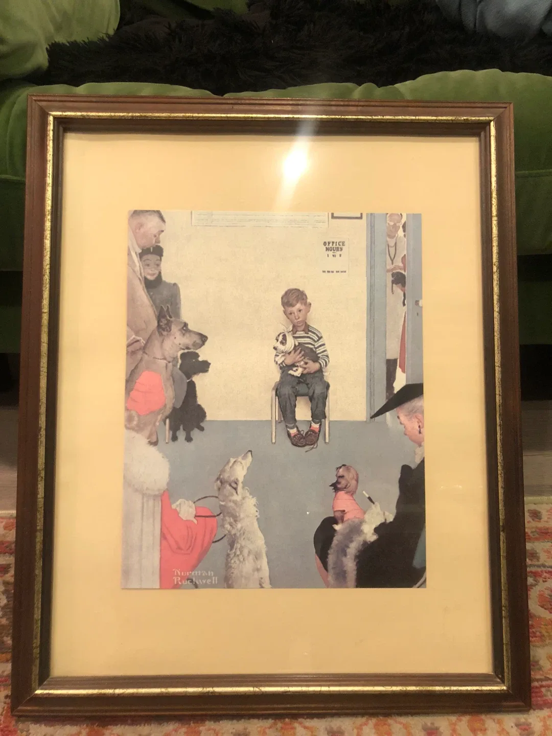 Norman Rockwell Framed Print “at the vet”