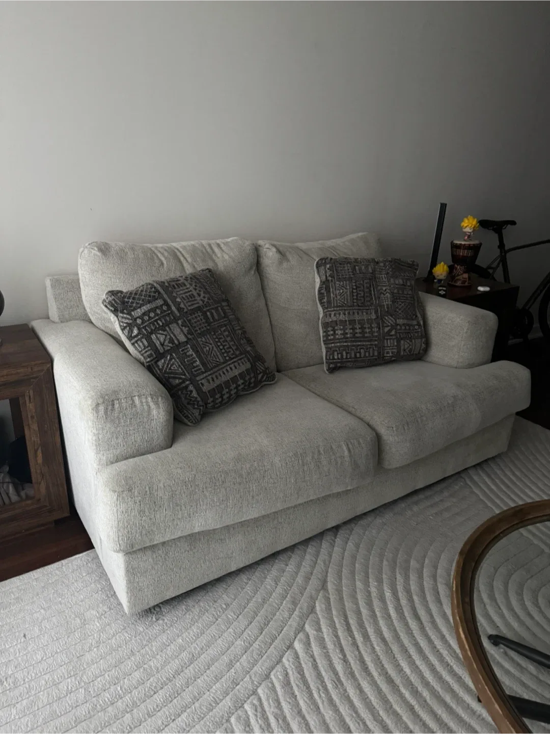 Soletran Loveseat and Swivel Chair Set - Stone Grey