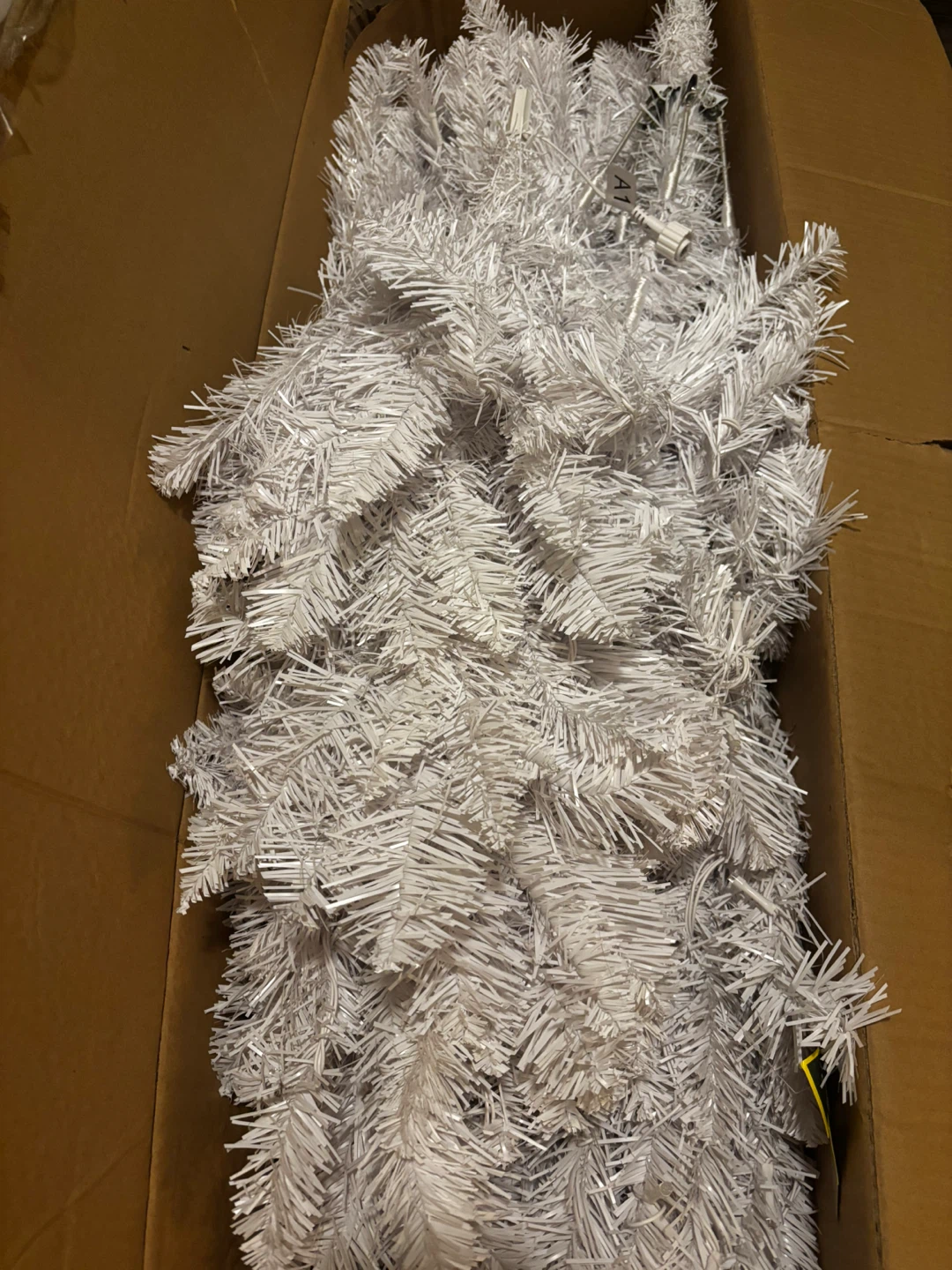 6.5 ft White Christmas Tree with Lights - photo 2