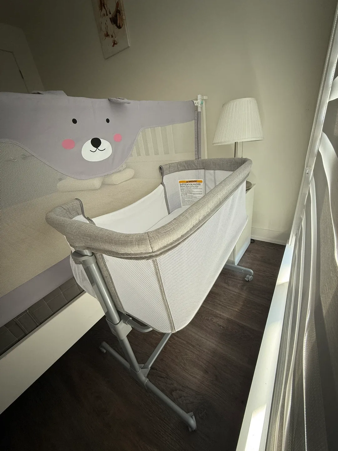 Adjustable Baby Bassinet - Grey. Brand TCBunny