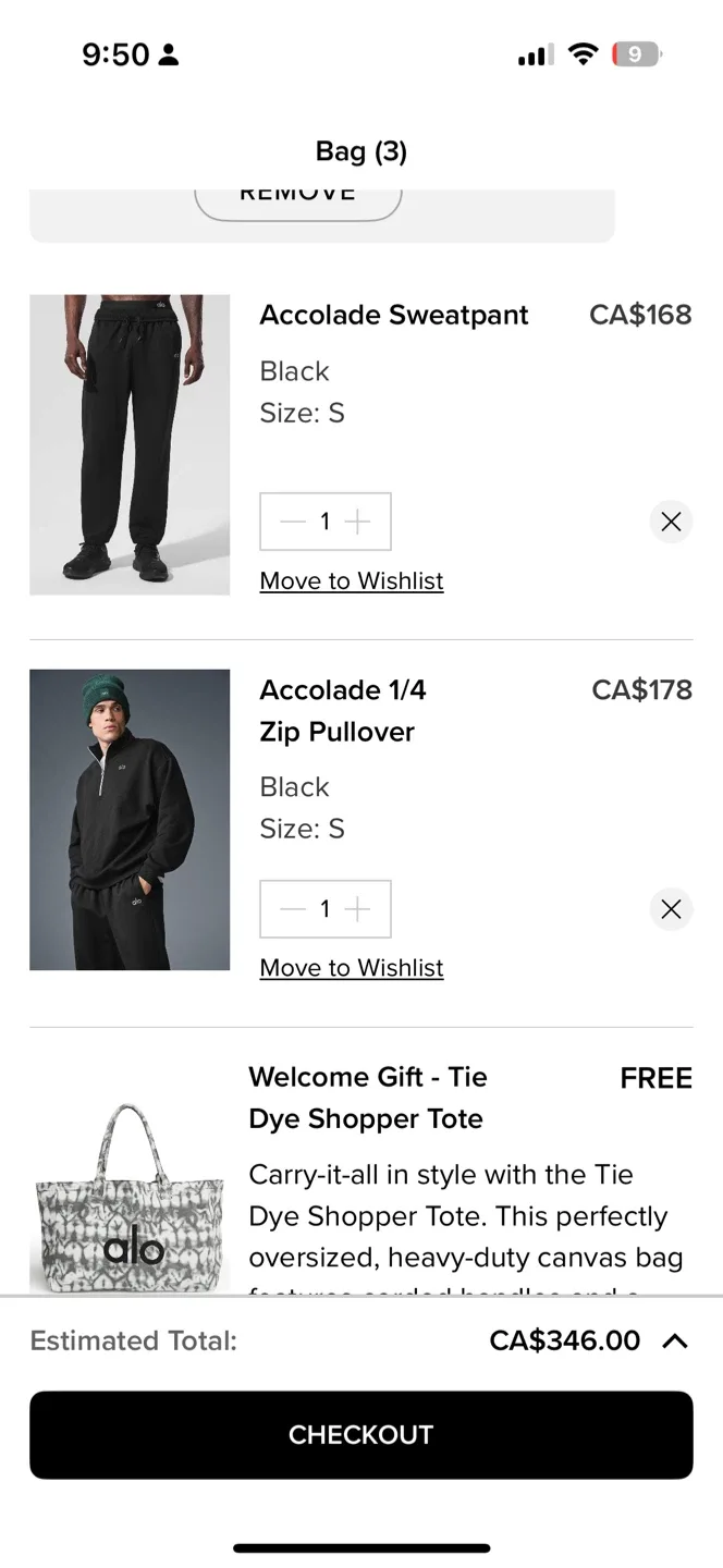 ALO Accolade Sweatpant - Black, Size S