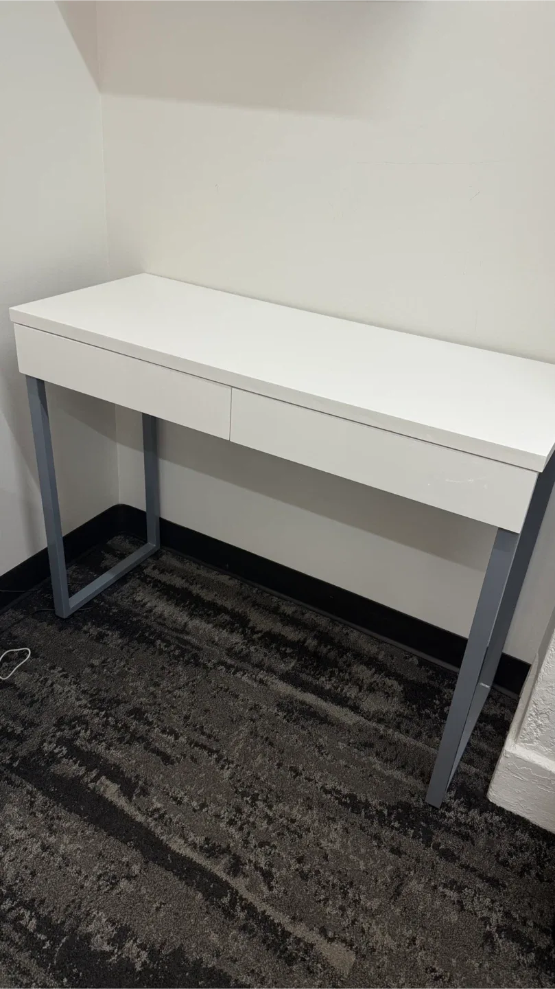 White Desk with Drawers