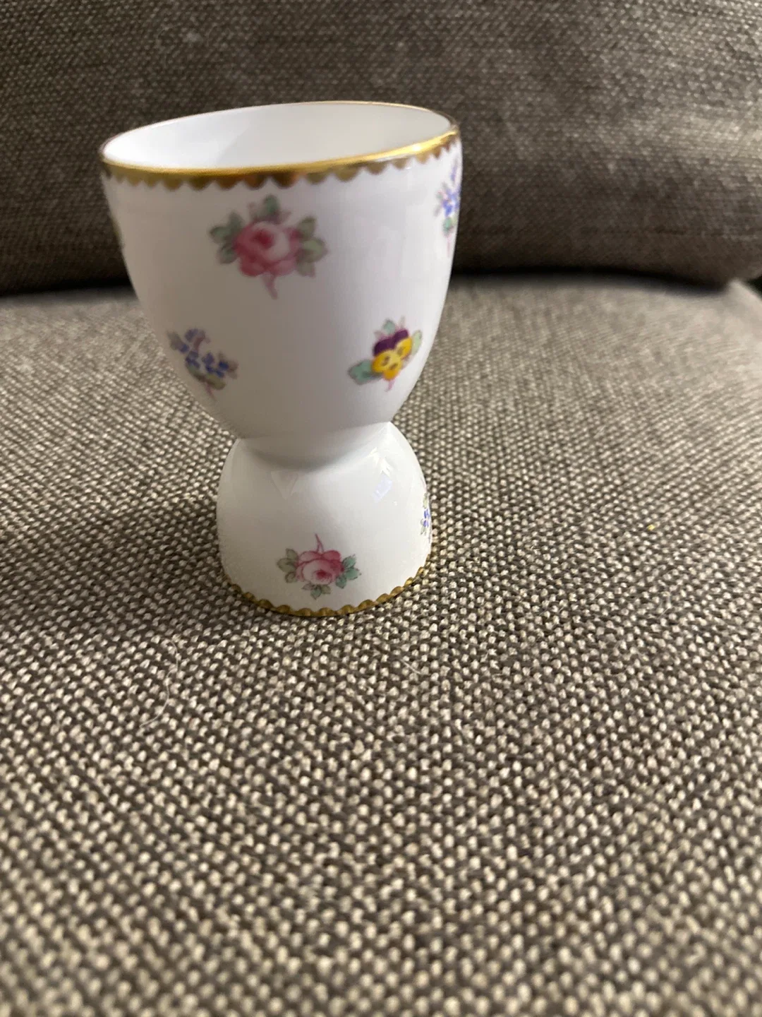 Vintage Egg Cup with Floral Design