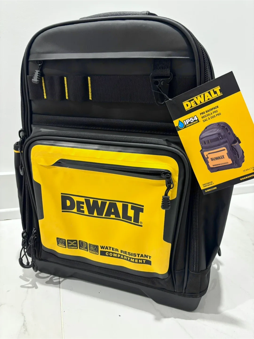 Dewalt Pro Backpack Water-Resistant, Compartments NEW WITH TAGS