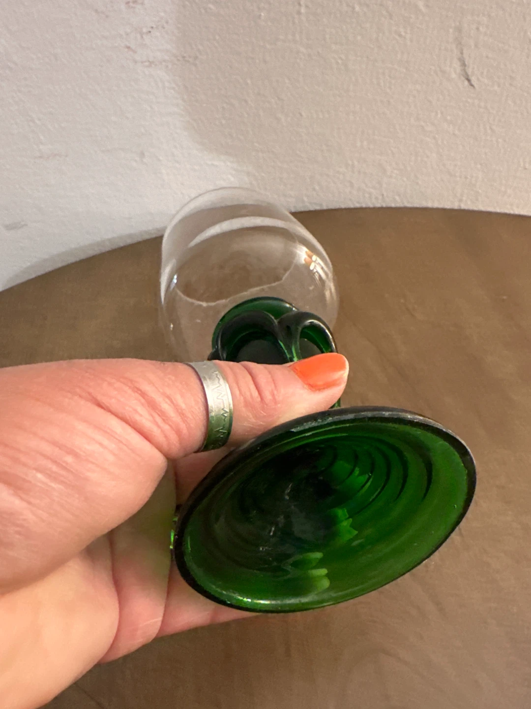Green Stemmed Clear Glass - photo 2