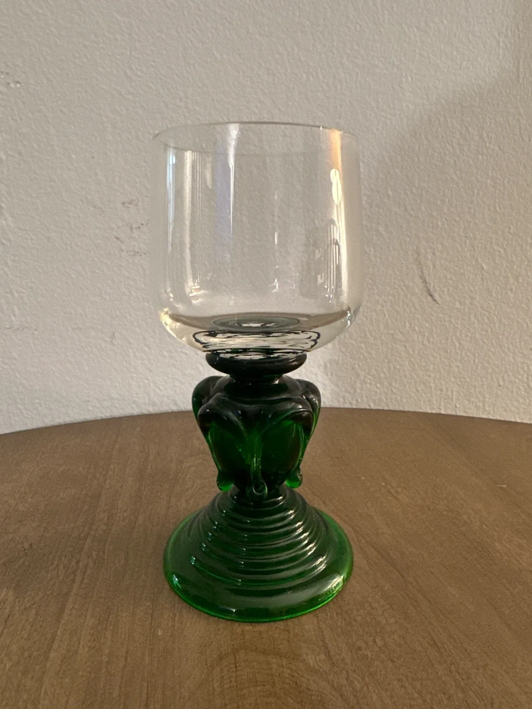 Green Stemmed Clear Glass