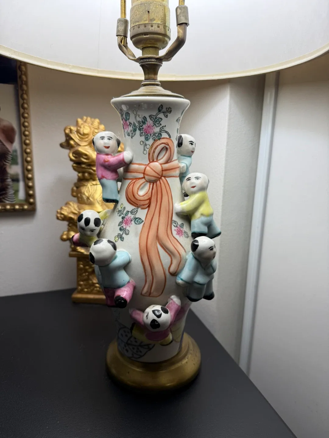 Vintage Porcelain Lamps with Children Design image indicator(2)