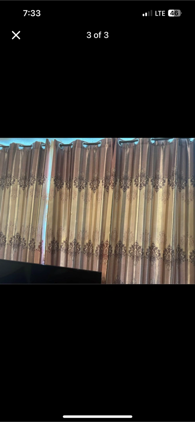 6 Elegant Gold & Brown Patterned Curtains - photo 3