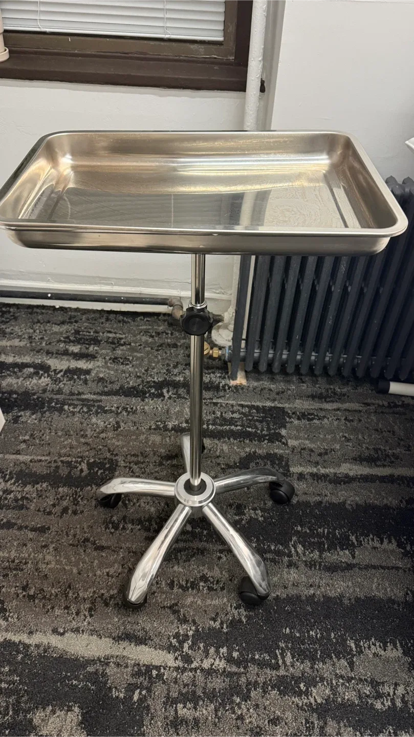Stainless Steel Medical Instrument Tray on Stand
