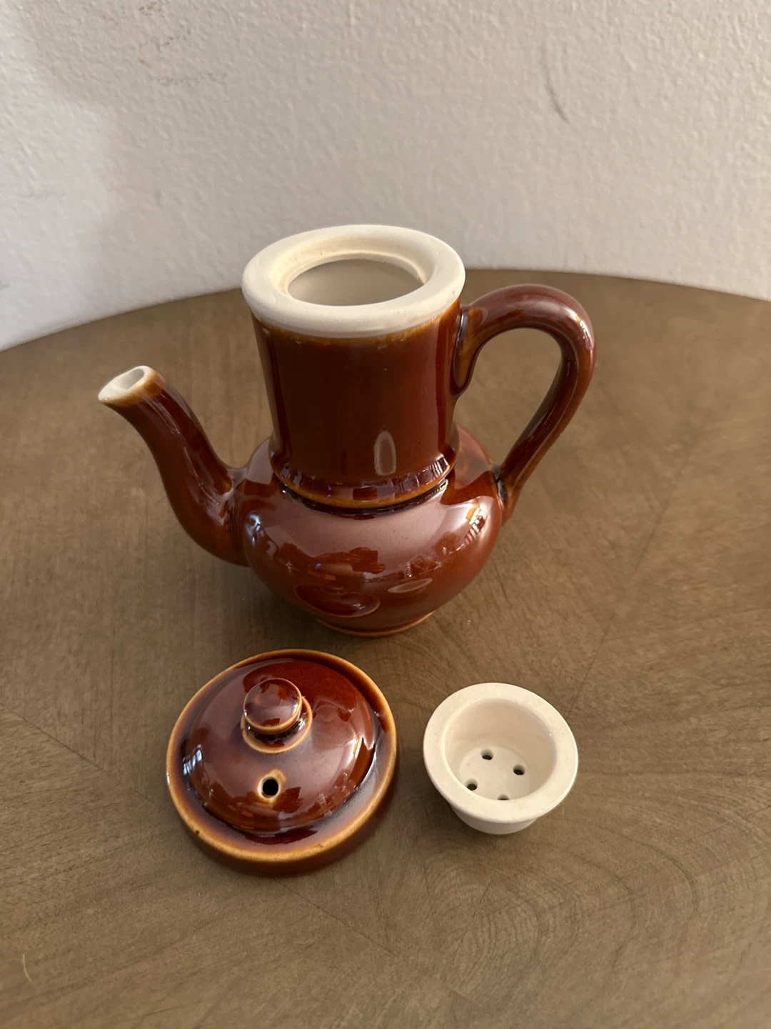 Brown Ceramic Tea Pot with Filter - photo 3