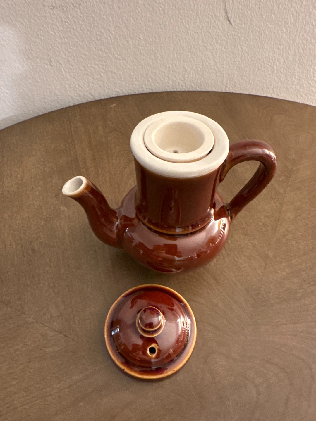 Brown Ceramic Tea Pot with Filter - photo 2