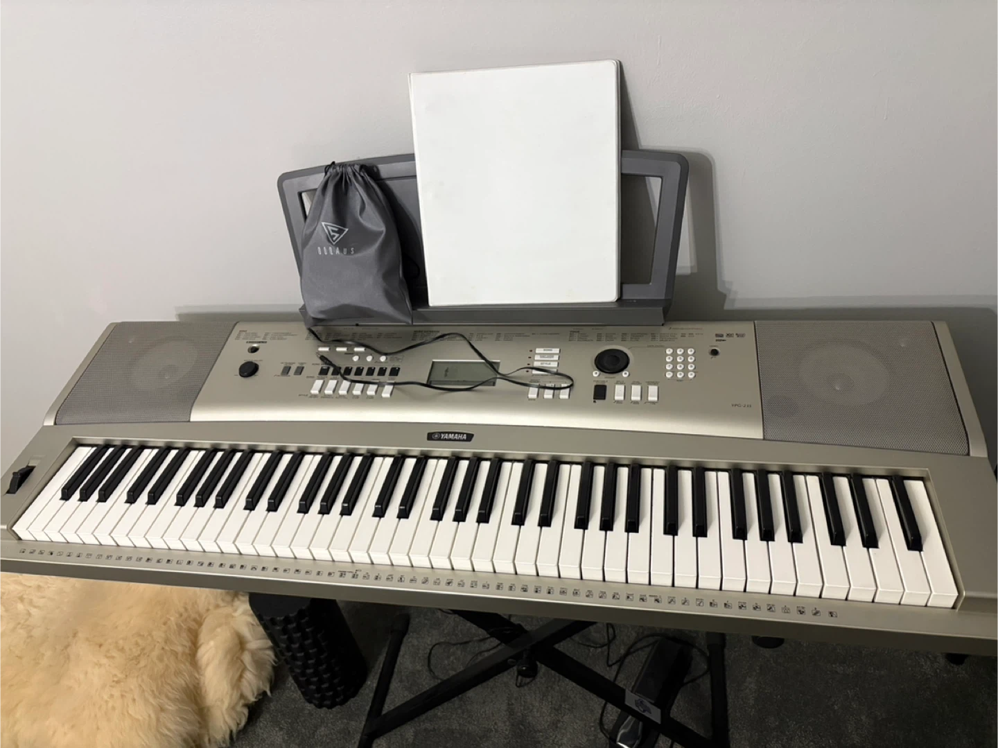 Yamaha YPG-235 Piano Keyboard w/ Stand & Samson Headphones