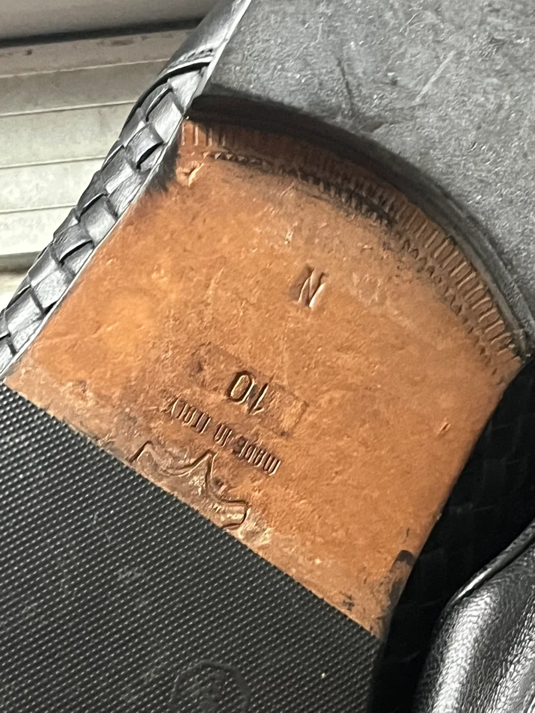 Men's Black Woven Leather Dress Shoes - Size 10 image indicator(4)