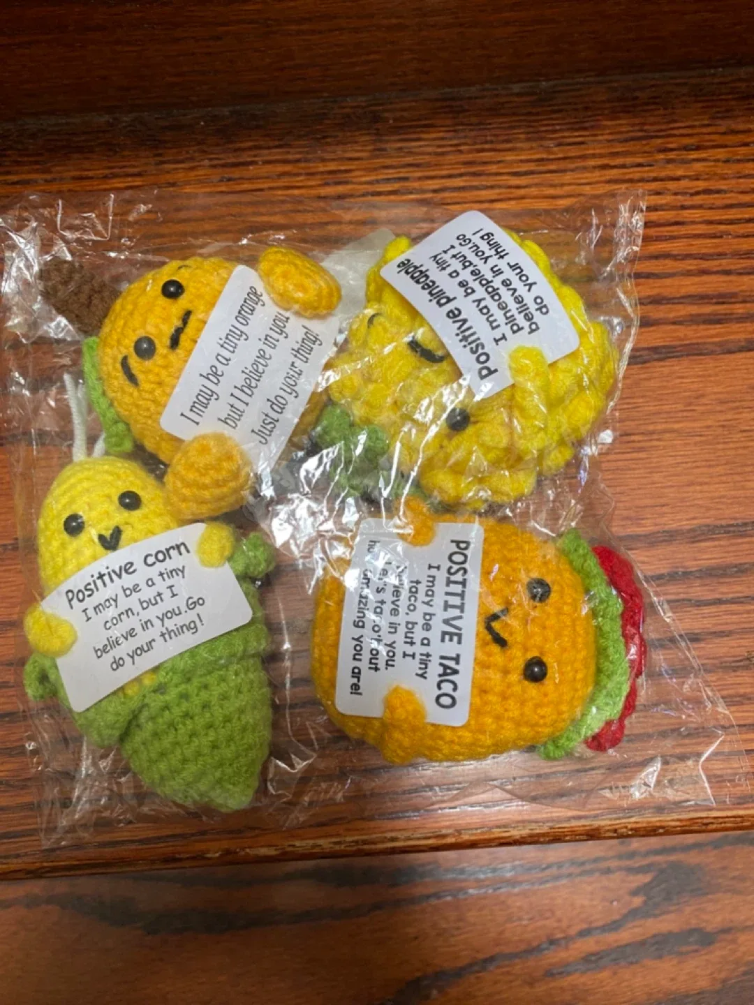 Crochet Positive Pineapple, Taco, Orange, Corn