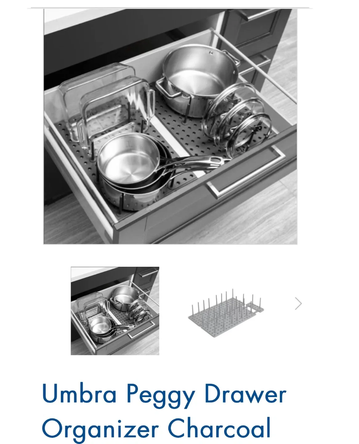 Umbra Peggy Drawer Organizer - Charcoal