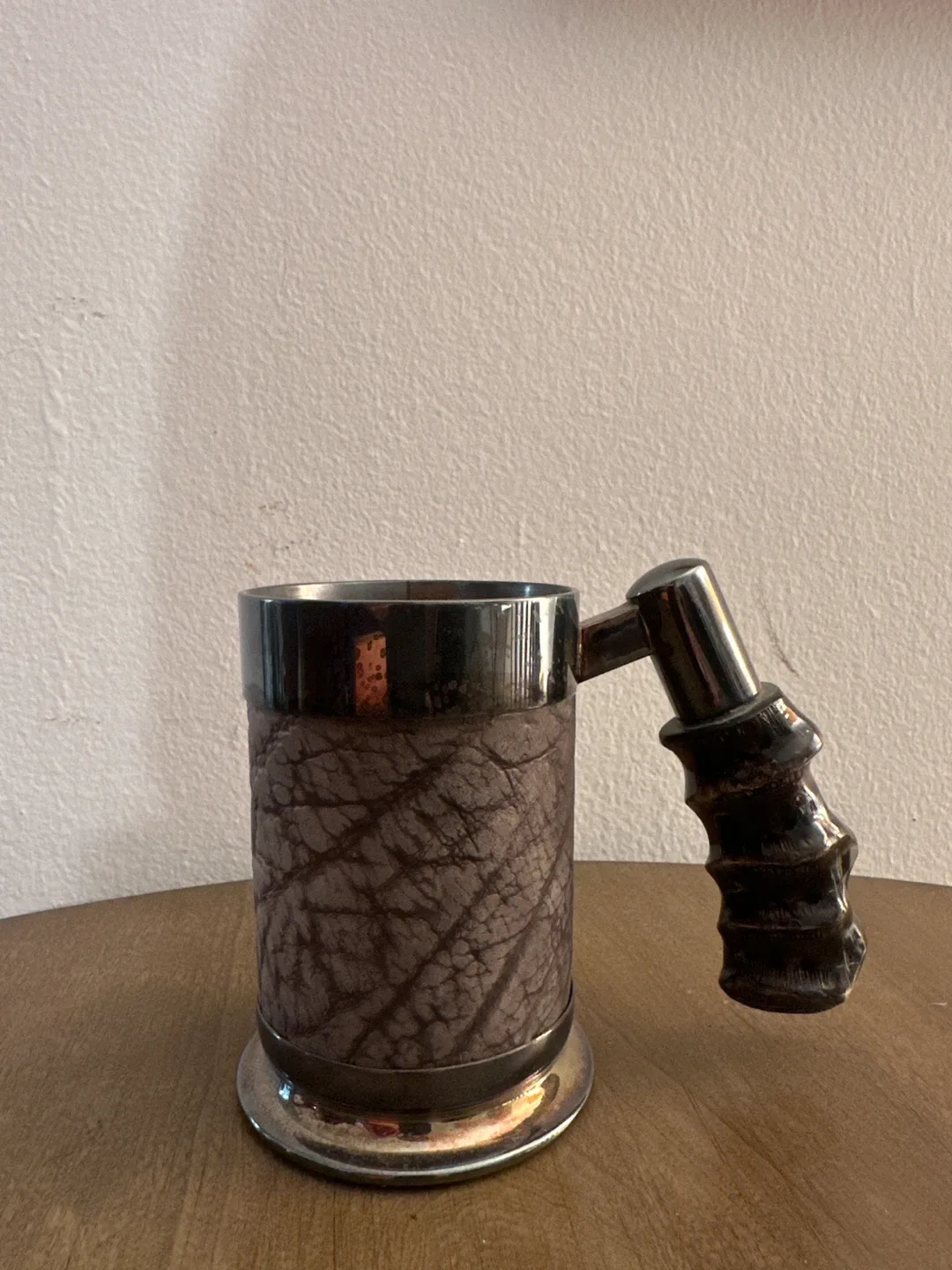 Vintage Silver Plated Mug with Wood Handle