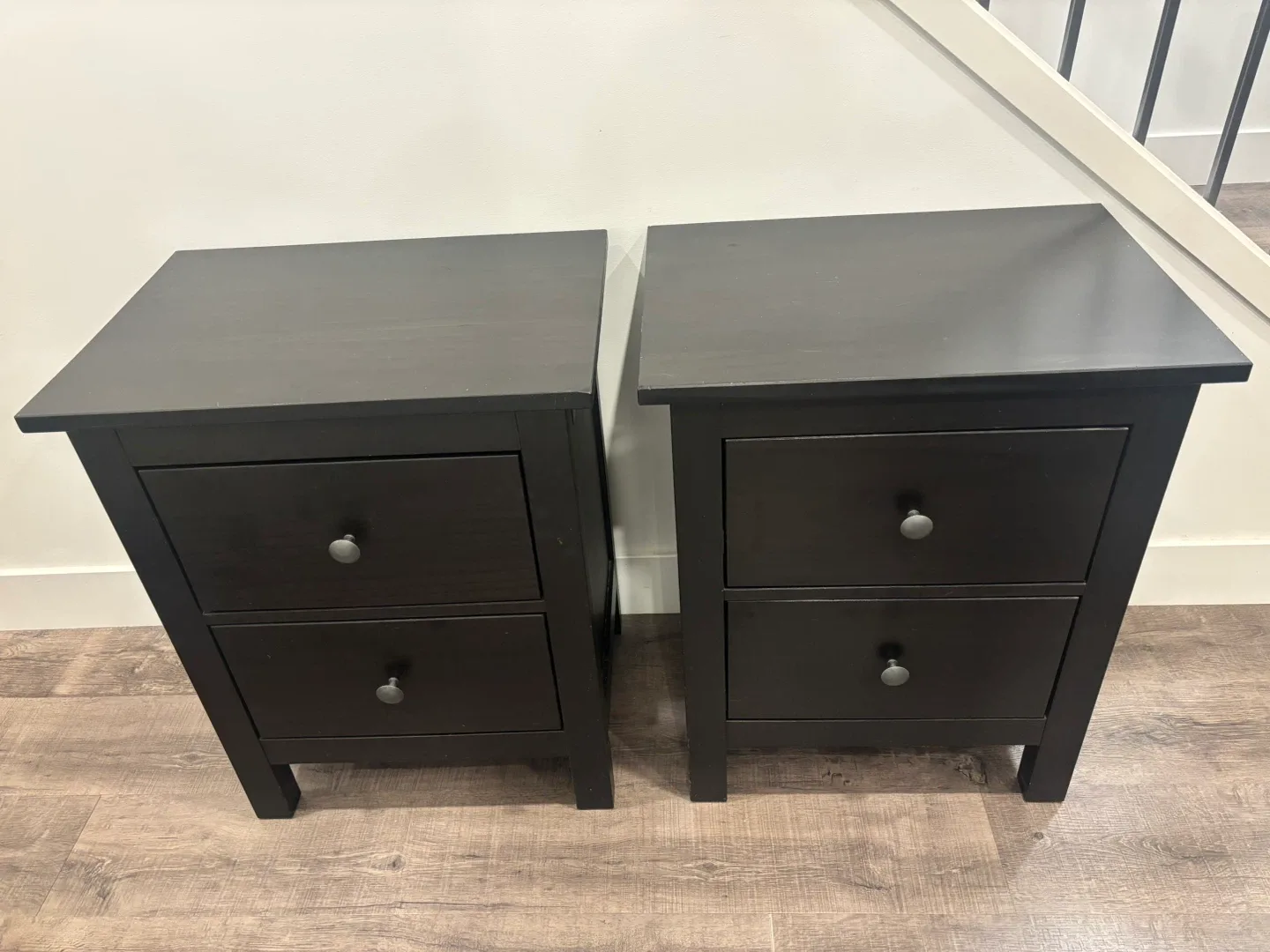 pair of IKEA HEMNES nightstands, solid wood