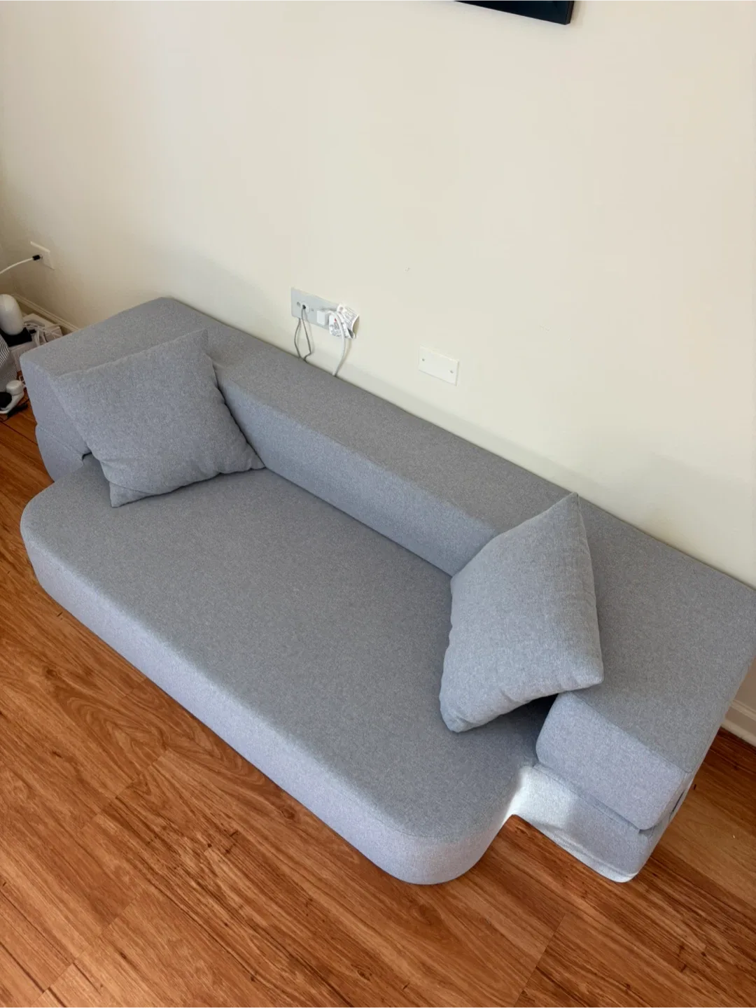 Gray Futon-Mattress Couch