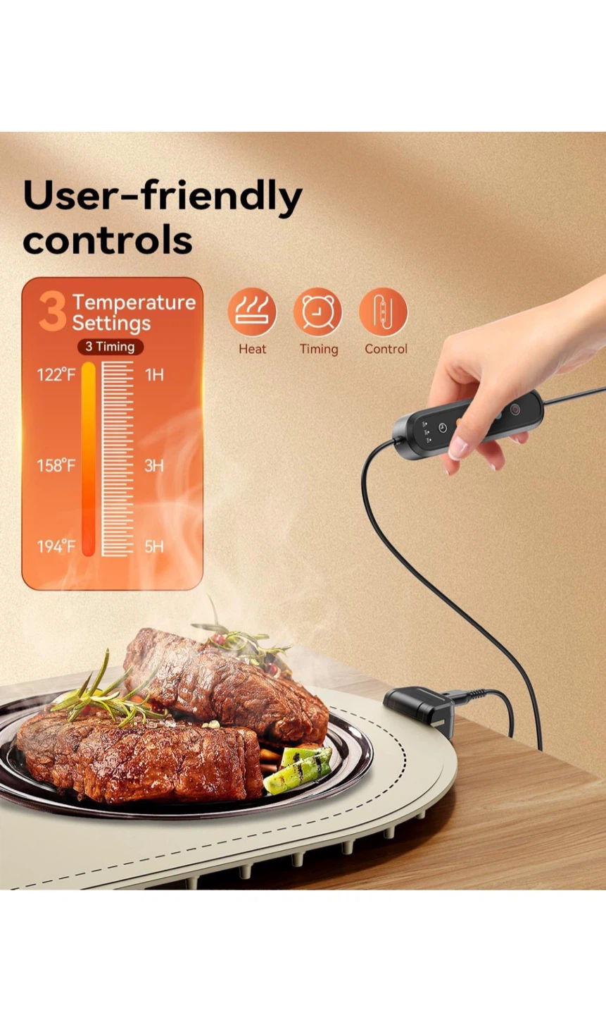 Food Warming Mat with Heat Insulation Pad - photo 2