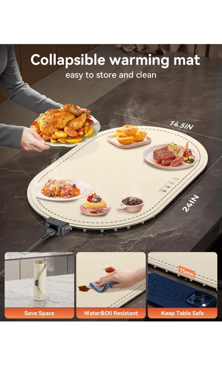 Food Warming Mat with Heat Insulation Pad - photo 3