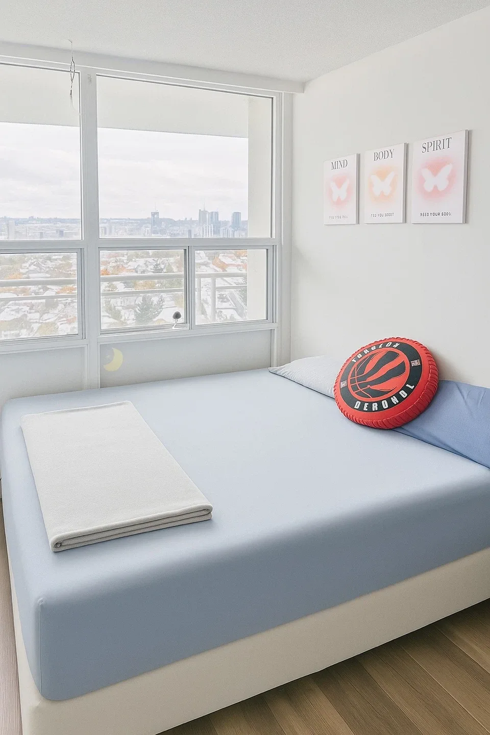 King size bed with metal frame & box