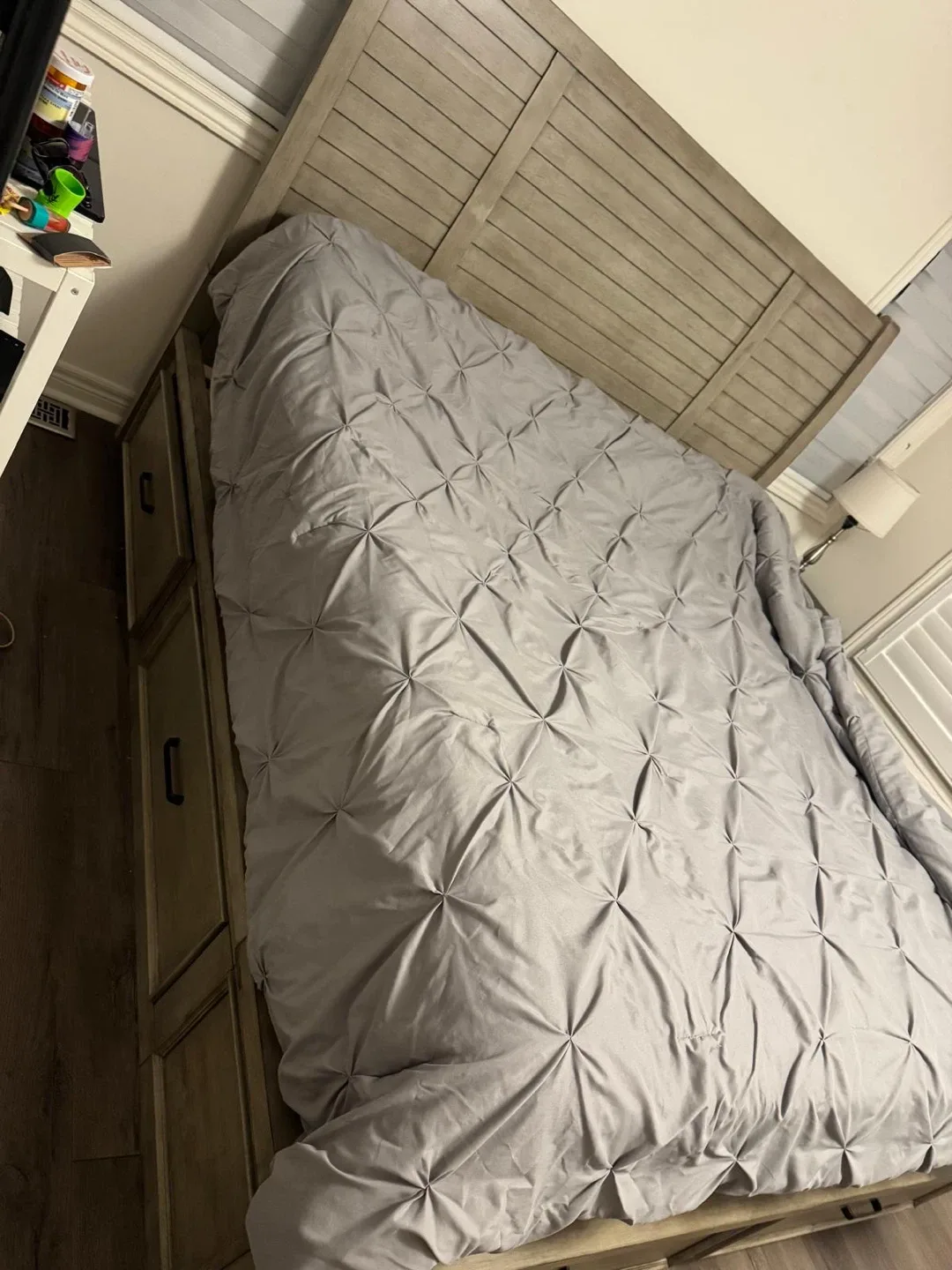 King Size Bed Frame with Storage and mattress image indicator(2)