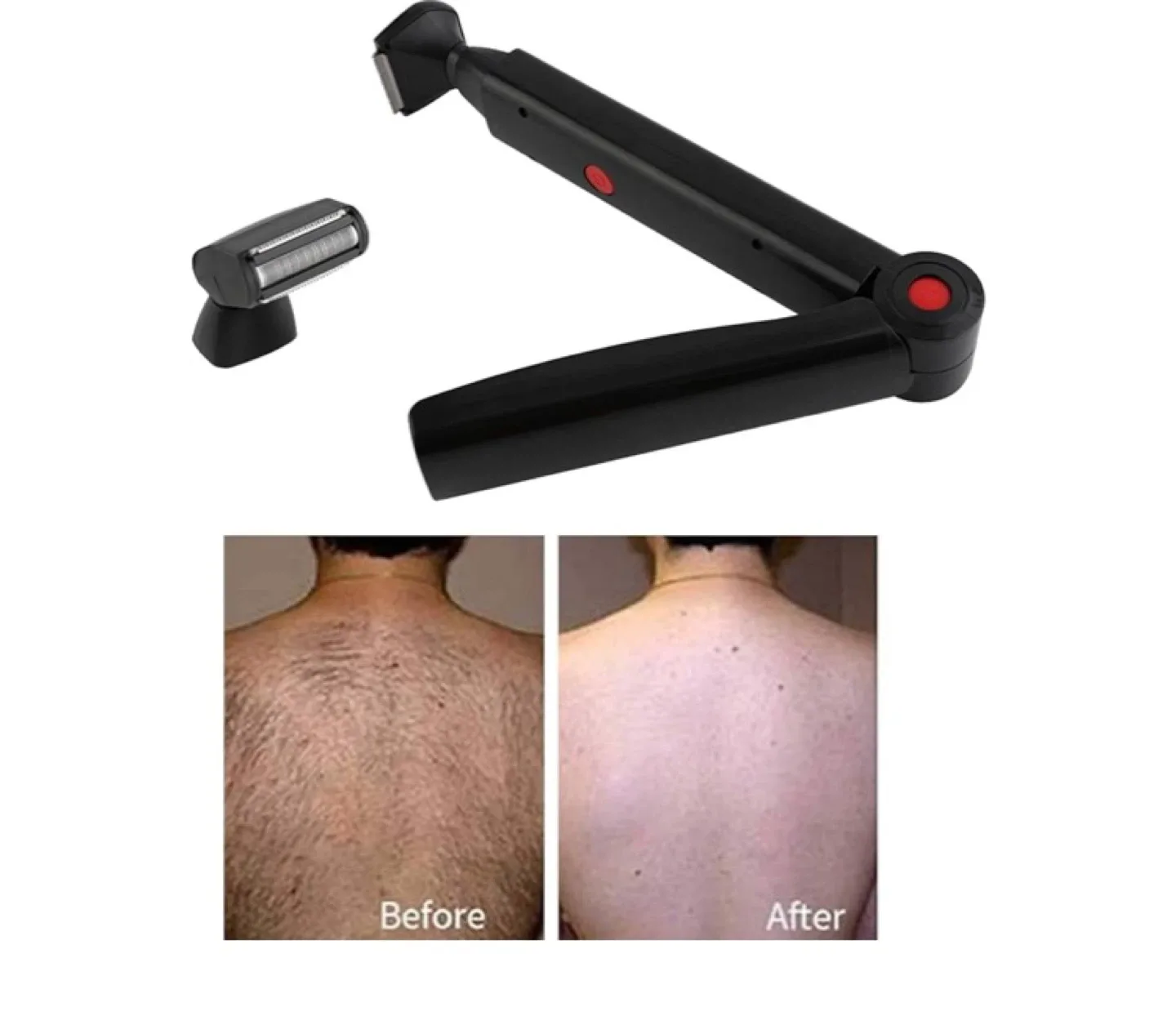 Electric Back Hair Shaver w/ Foldable Handle image indicator(8)