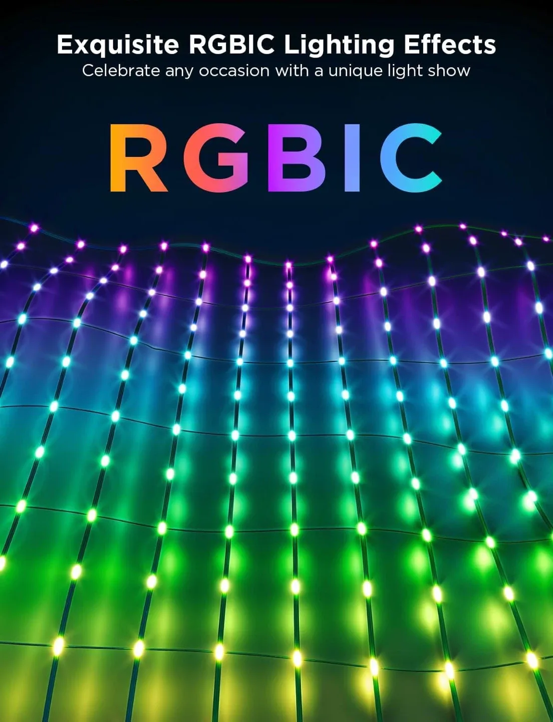 Govee Outdoor Net Lights 2.8x9.4ft 480 LED Beads, Alexa, Google image indicator(5)