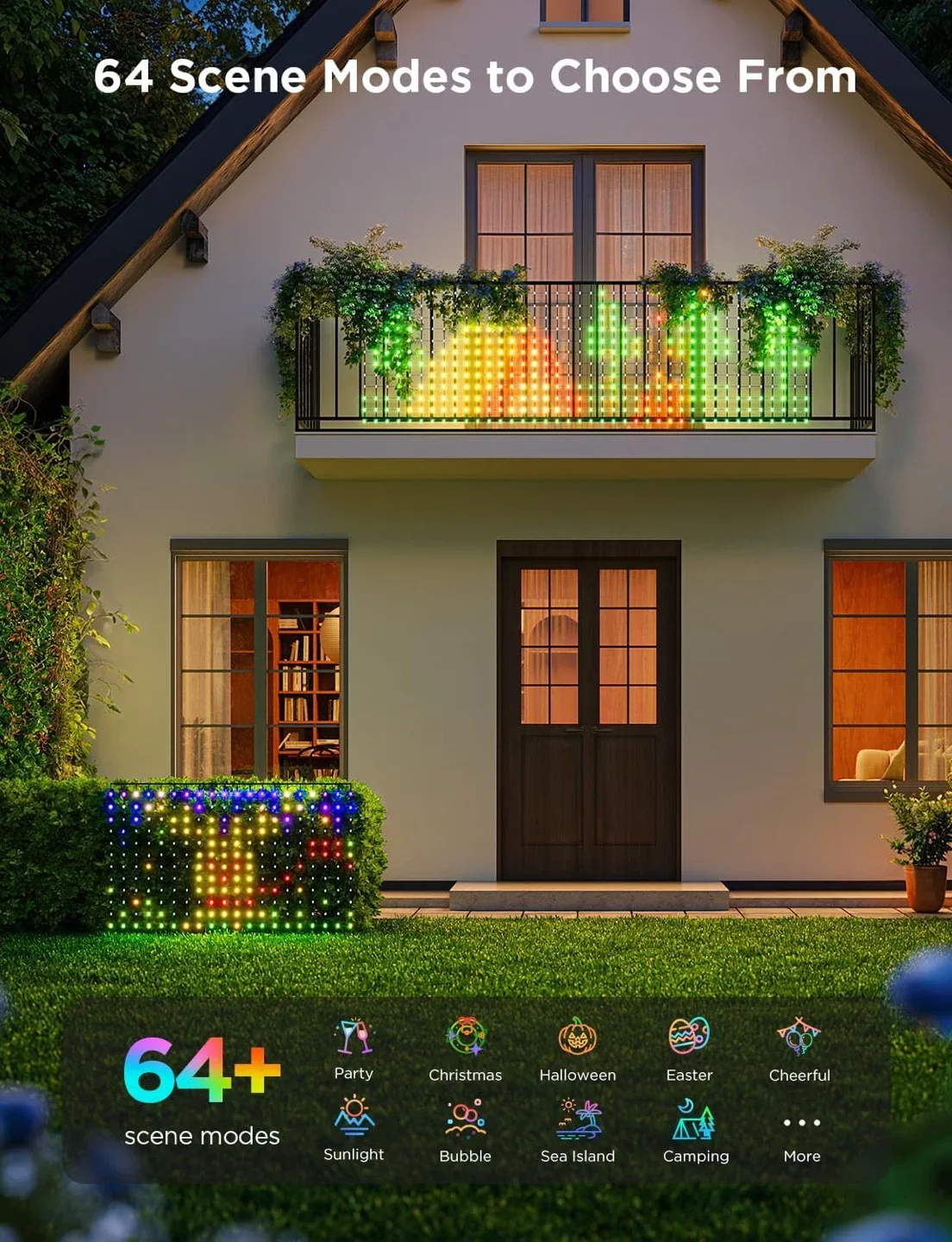 Govee Outdoor Net Lights 2.8x9.4ft 480 LED Beads, Alexa, Google image indicator(6)