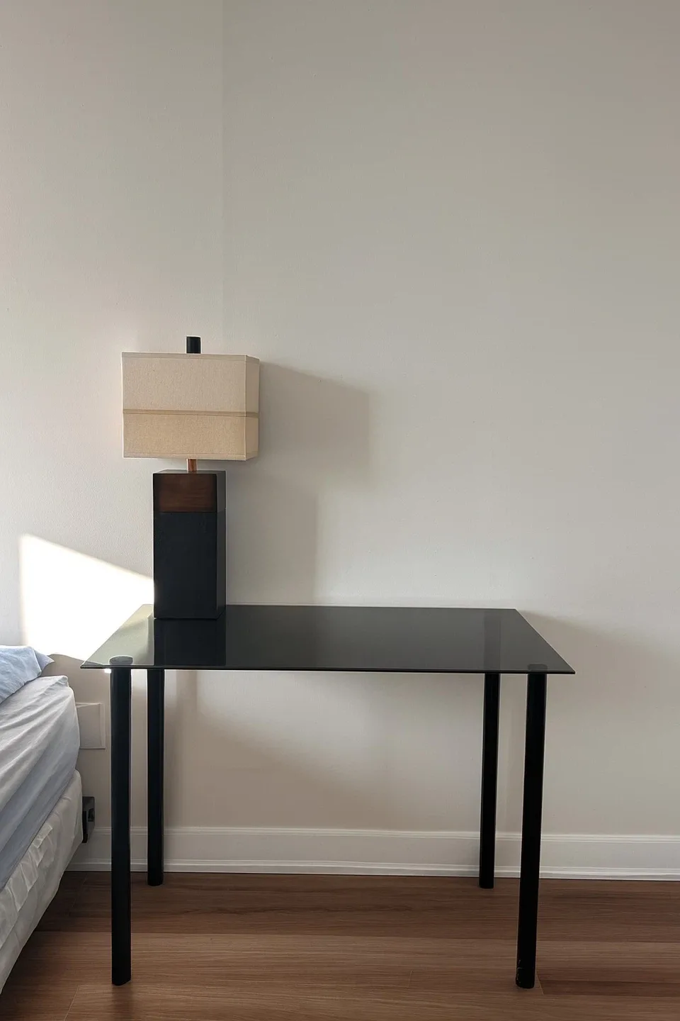 Black Glass Top Desk