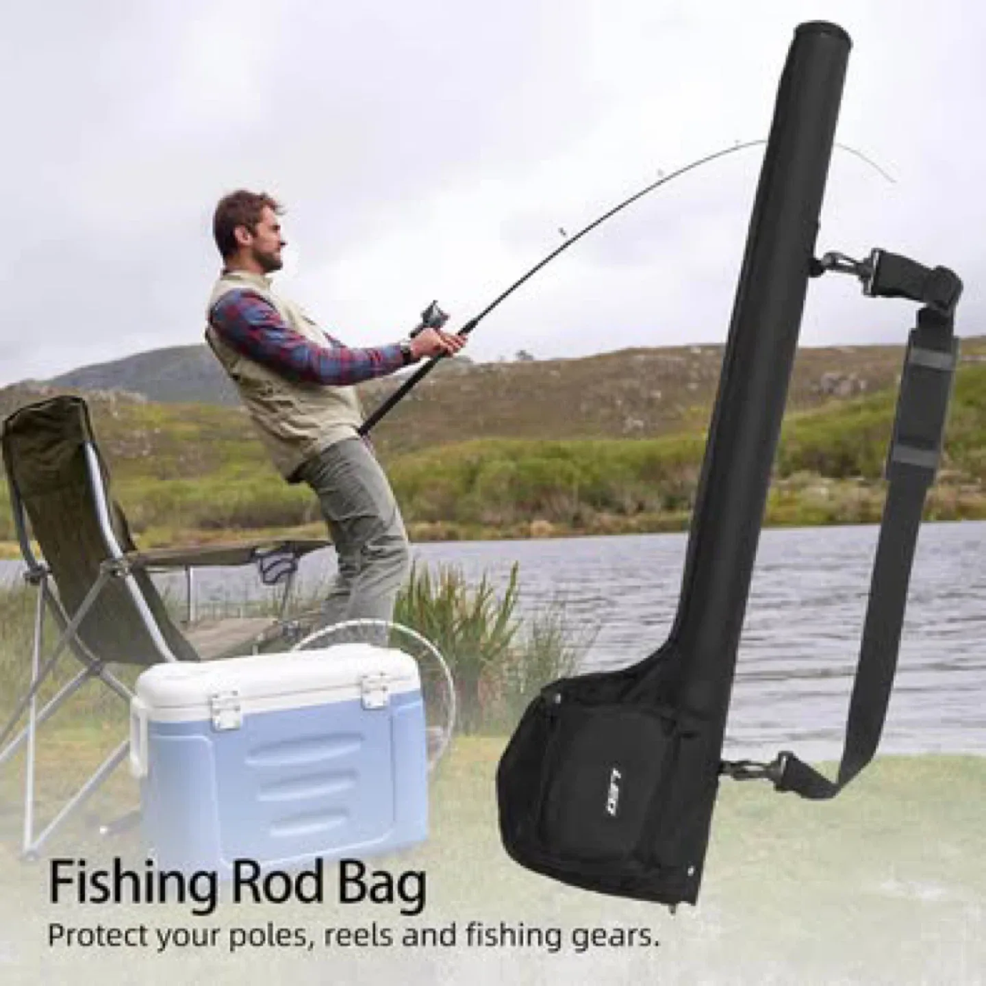 LED Fishing Rod Bag - Black