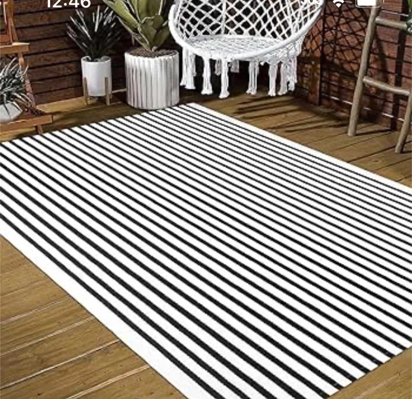 Black & White Striped Area Rug