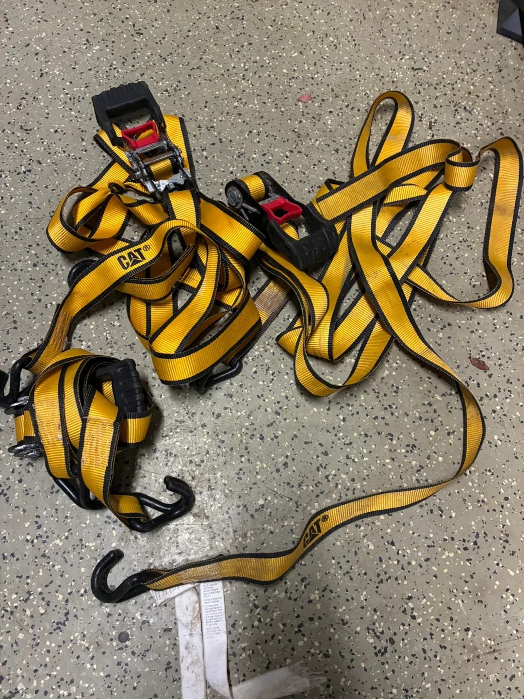 3 CAT Ratchet Straps - Yellow